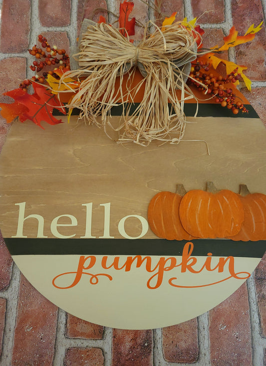 Hello Pumpkin Door Sign