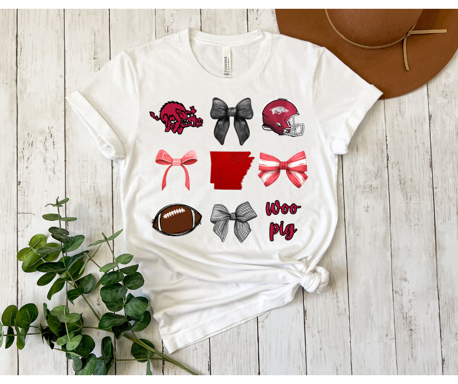 SEC Gameday TShirt Arkansas Bows