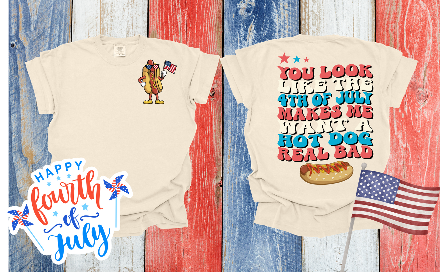 Fourth of July Hot Dog Tee