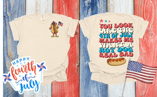 Fourth of July Hot Dog Tee