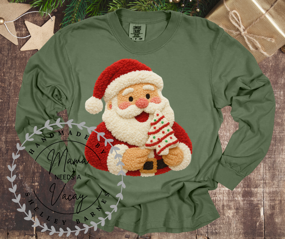 Santa Christmas Tree Cake (3D Yarn Look)