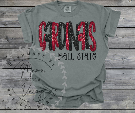 Ball State Cardinals Glitter