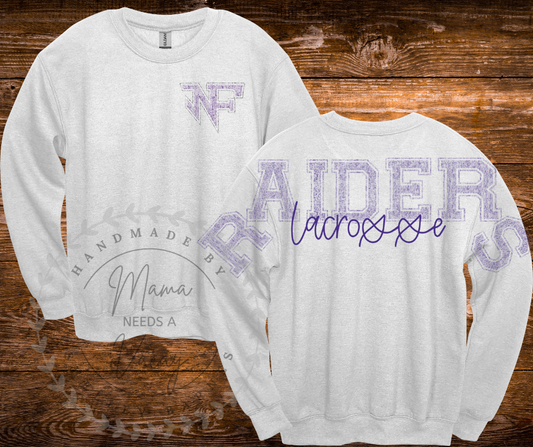 Raiders Distressed Crew Pocket Front