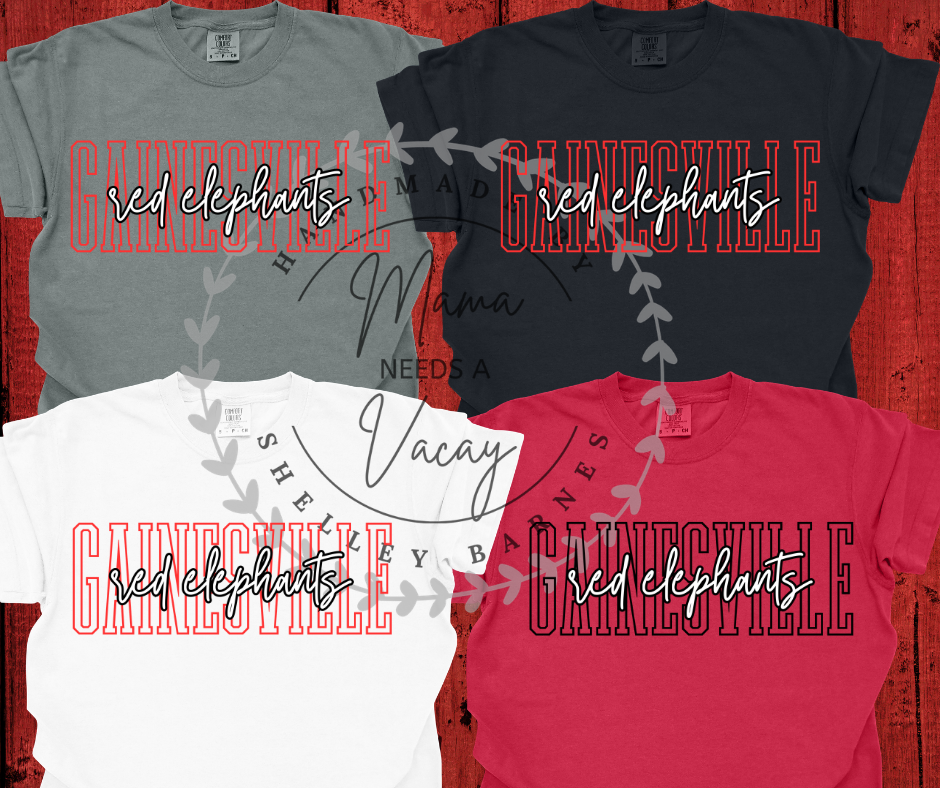 Gainesville Red Elephant split design